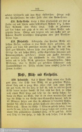 Mehl-, Milch- und Eierspeisen
