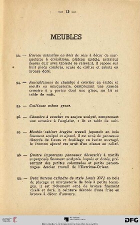 Meubles (Nr. 93-113)
