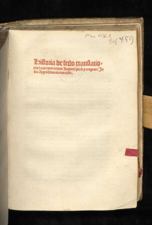 Officium de festo translationis trium regum