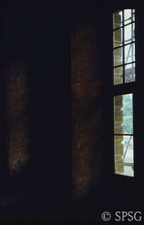 Berlin, Schloss Charlottenburg, Altes Schloss, Ostflügel, Alte Galerie (Eichengalerie), R. 120, Einbau neuer Fenster, Sommer 1980.