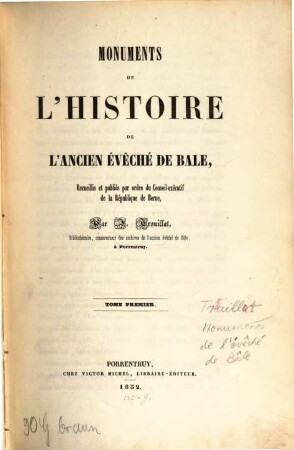 Monuments de l'histoire de l'ancien évêché de Bâle, 1