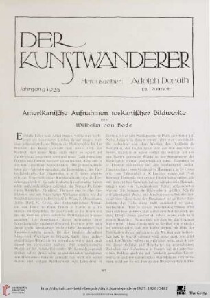 7/8: Amerikanische Aufnahmen toskanischer Bildwerke