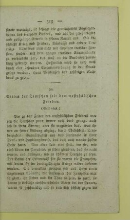 38. Sitten der Teutschen seit dem westphälischen Frieden. (Seit 1648.)