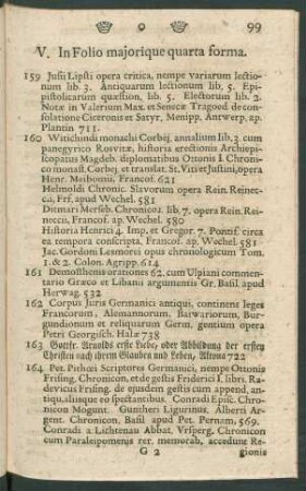 V. In Folio majorique quarta forma