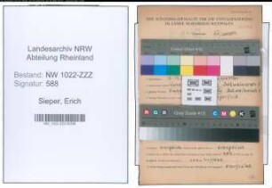 Entnazifizierung Erich Sieper , geb. 12.12.1901 (Kaufmann)
