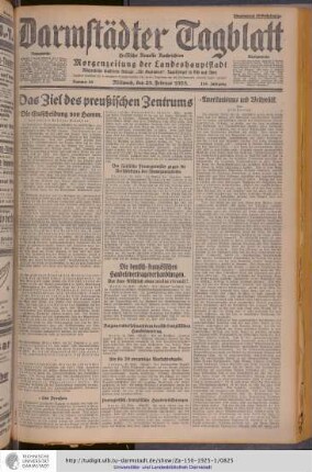25.02.1925 (Mittwoch)