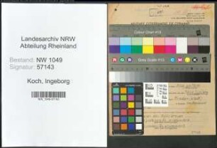 Entnazifizierung Ingeborg Koch , geb. 30.09.1919 (Lehrerin)