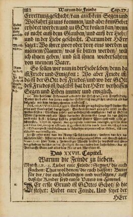 Cap. XXVII. Warum die Feinde zu lieben
