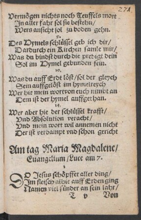 Am tag Maria Magdalene ...