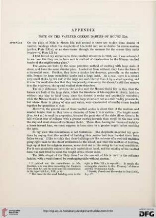 Appendix: Note on the vaulted cheese dairies of Mount Ida