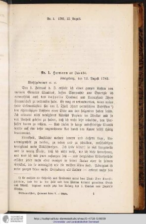 Johann Georg Hamann's Briefwechsel mit Friedrich Heinrich Jacobi