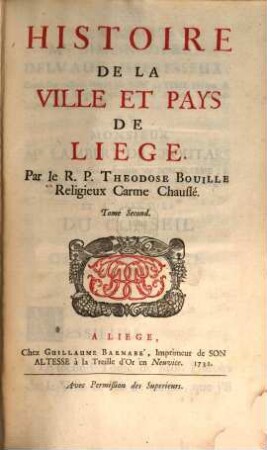 Histoire De La Ville Et Pays De Liege, 2