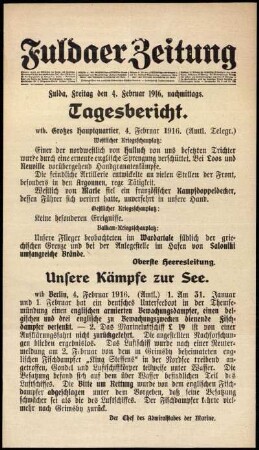 Ausgabe vom Freitag, den 04. Februar 1916.