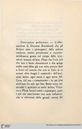 Osservazione preliminare