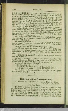 Gastronomische Correspondenz