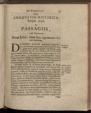 XVI. Annotatio Historica Scripta 1648.