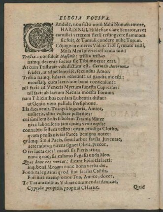 Elegia Votiva.