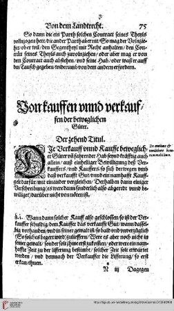 Titul 10 Von Kauffen und verkauffen der beweglichen Güter
