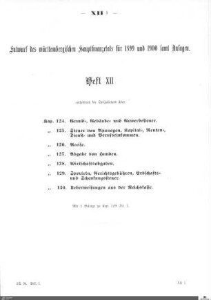 Hauptfinanzetat 1899-1900, Heft 12
