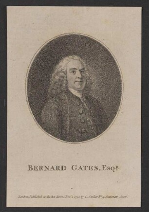 Porträt Bernard Gates (1685-1773)