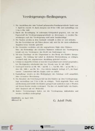 Versteigerungs-Bedingungen