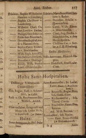 Hohe Samt-Hospitalien.