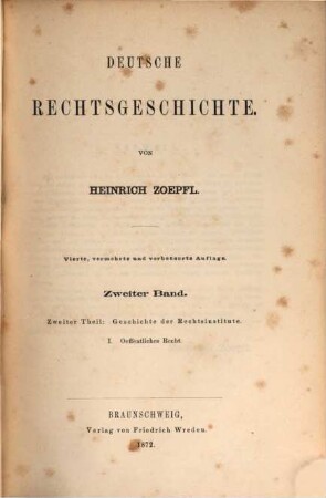 Deutsche Rechtsgeschichte, 2,2. Geschichte der Rechtsinstitute : 1. Öffentliches Recht