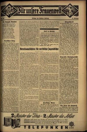 Zweite Ausgabe vom Donnerstag, den 14. Februar 1935.