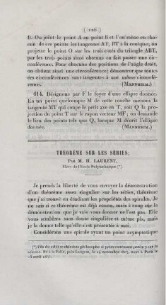 Théorème sur les séries.