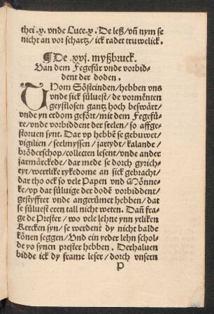 De .xvi. myßbruck. Van dem Fegefür unde vorbiddent der doden.