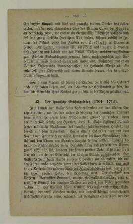 43. Der spanische Erbfolgekrieg (1701 - 1714)