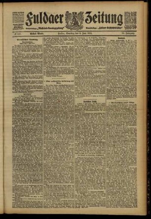 Erste Ausgabe vom Samstag, den 08. Juni 1912.