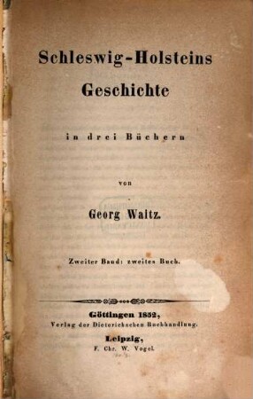 Schleswig-Holsteins Geschichte in drei Büchern, 2