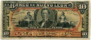 Geldschein, 10 Pesos, 21.11.1908
