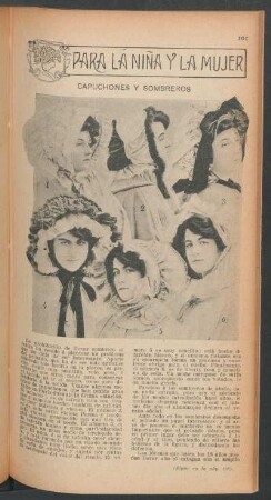 Capuchones y sombreros : Para la niña y la mujer