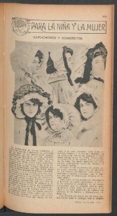 Capuchones y sombreros : Para la niña y la mujer