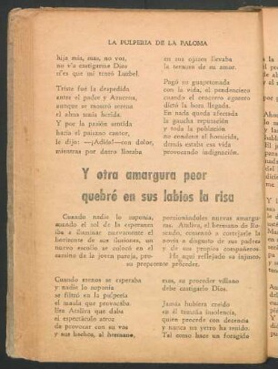 Y otra amargura peor quebró en sus labios la risa