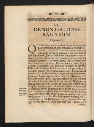 De Denuntiatione Sagarum