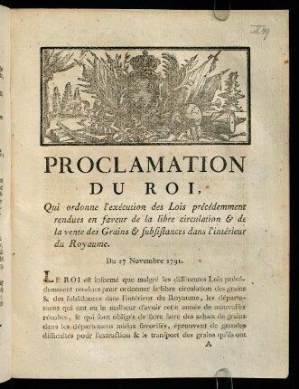 1-8, Proclamation du Roi,...