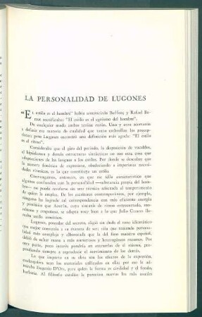 La personalidad de Lugones
