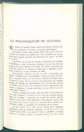 La personalidad de Lugones