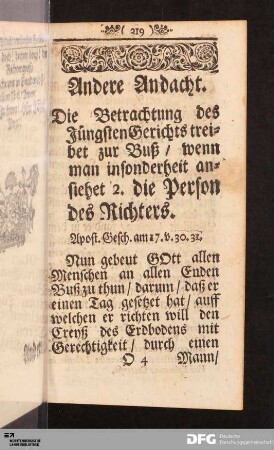 Andere Andacht.