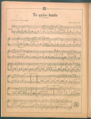 Te quise tanto 6° Vals lento - [Partitura] : Al suo caro amico Ma. Gaetano Grosso