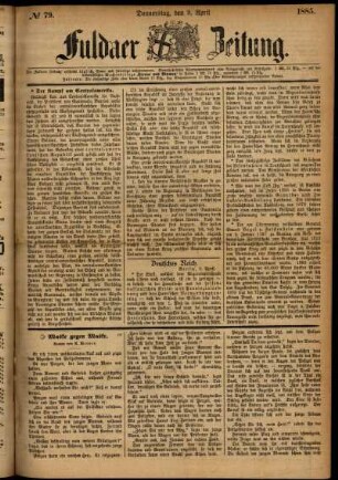 Ausgabe vom Donnerstag, den 09. April 1885.