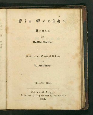 16.-18. Bd.: Ein Gerücht : Roman