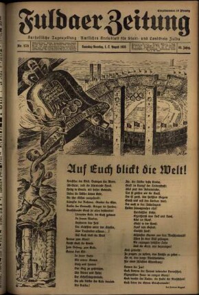 Erste Ausgabe vom Sonntag, den 02. August 1936.