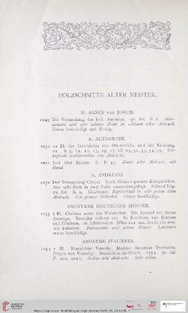 Holzschnitte alter Meister