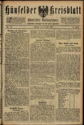 Ausgabe vom Montag, den 10. Juli 1922.