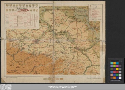 Geschichtliche Karte des Kreises Quedlinburg u. des Stadtkreises Aschersleben
