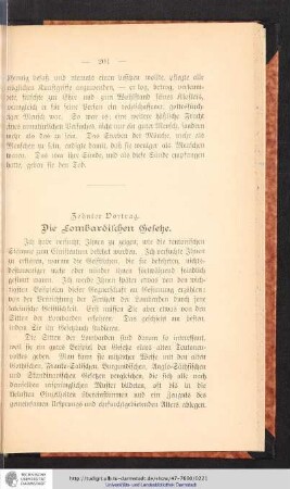Zehnter Vortrag. Die Lombardischen Gesetze